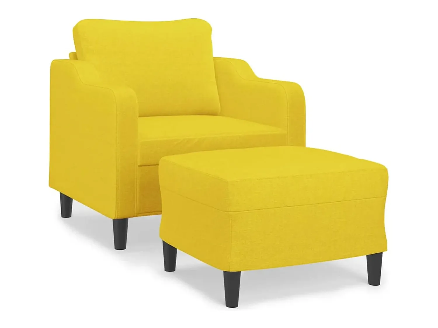 Poltrona| Poltrona com apoio de pés 60 cm tecido -claro PT310190 Amarelo