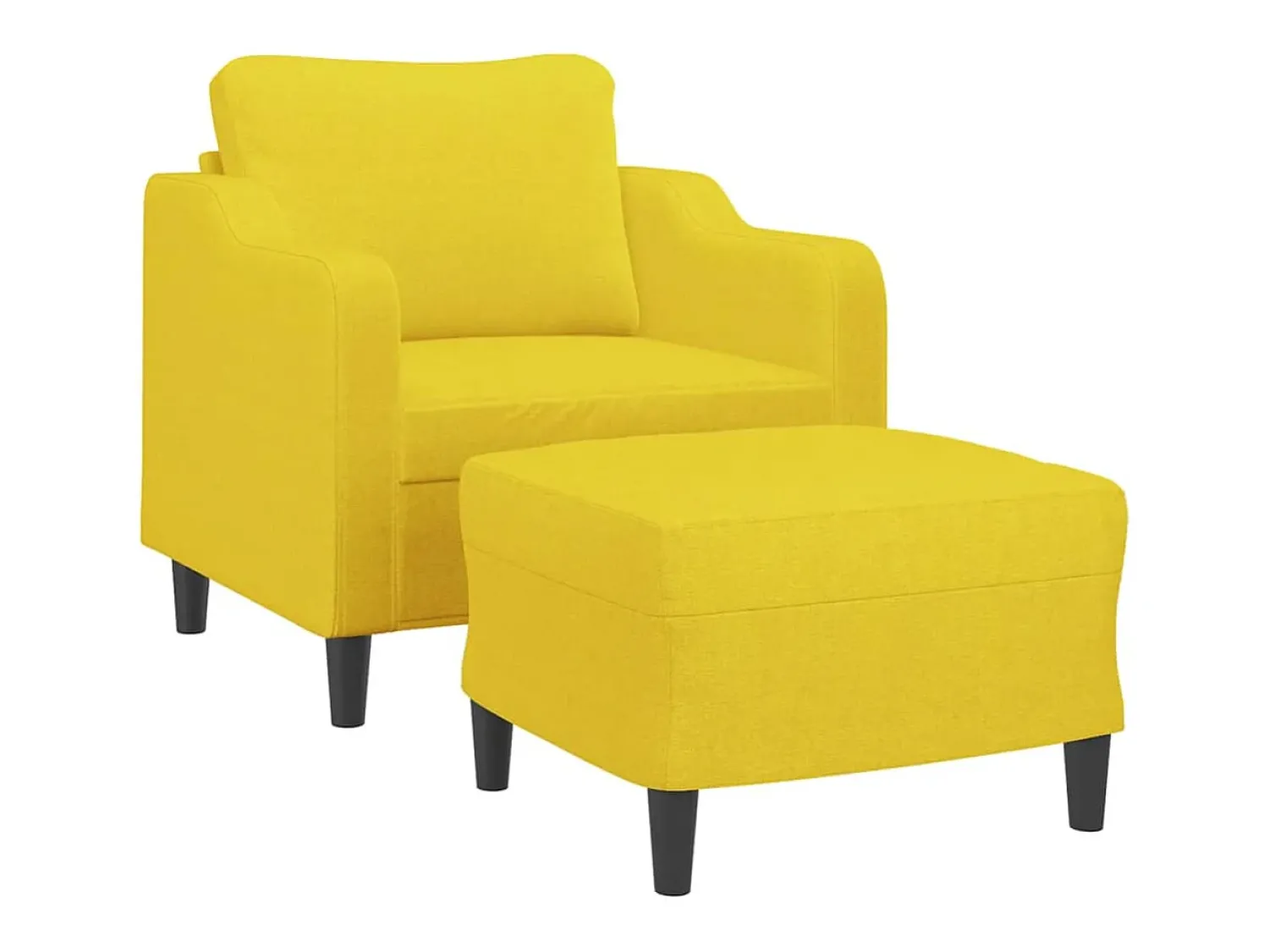 Poltrona| Poltrona com apoio de pés 60 cm tecido -claro PT310190 Amarelo