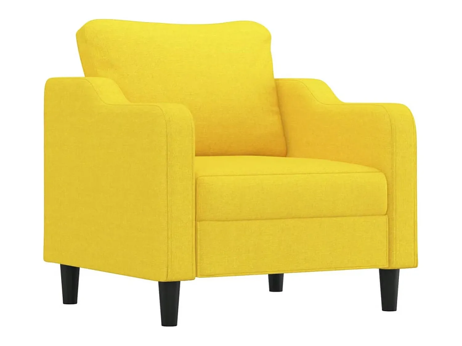 Poltrona| Poltrona com apoio de pés 60 cm tecido -claro PT310190 Amarelo