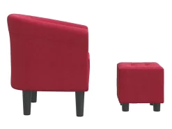 Poltrona* Poltrona com apoio de pés tecido tinto PT454889 Vermelho