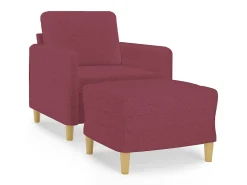 Poltrona|vidaxl Poltrona com apoio de pés 60 cm tecido tinto Vermelho
