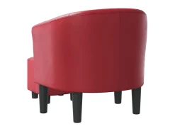 Poltrona com apoio de pés couro artificial -tinto PT254520^ Poltrona