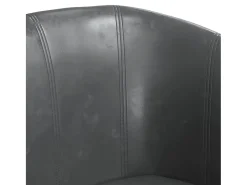 Poltrona*vidaxl Poltrona com apoio de pés couro artificial Cinzento