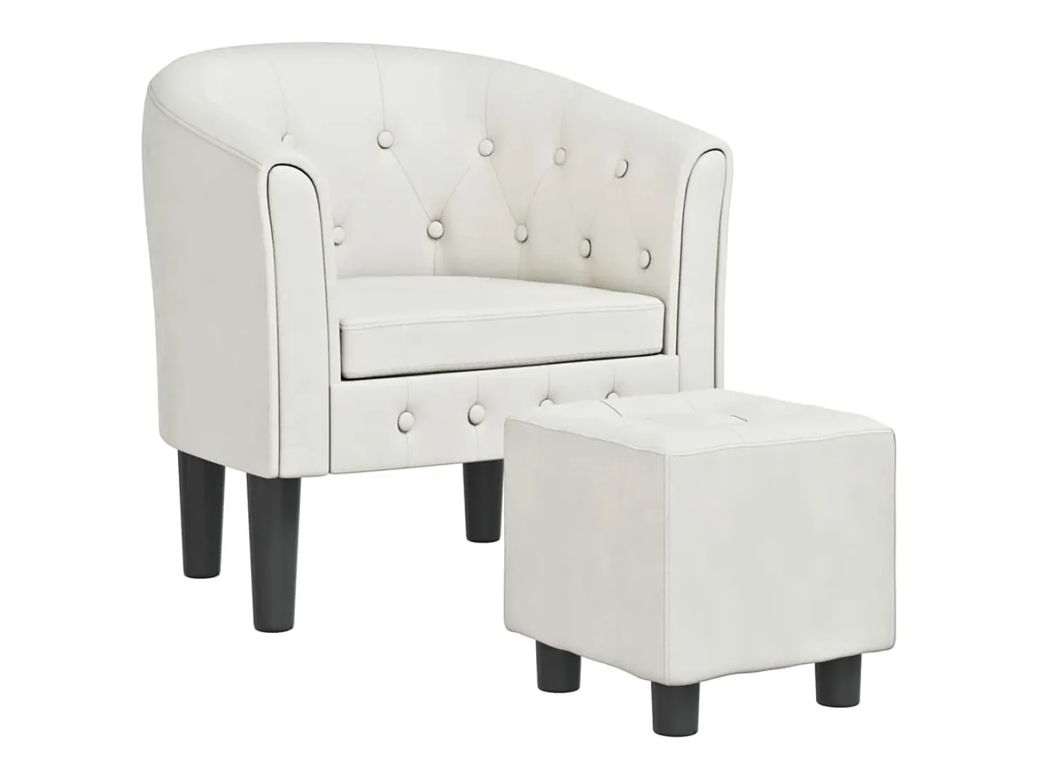 Poltrona*vidaxl Poltrona com apoio de pés couro artificial Branco