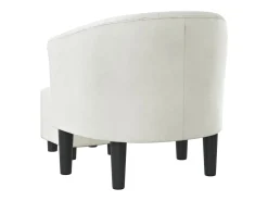 Poltrona*vidaxl Poltrona com apoio de pés couro artificial Branco