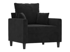 Poltrona com apoio de pés 60 cm veludo PT747279 Preto