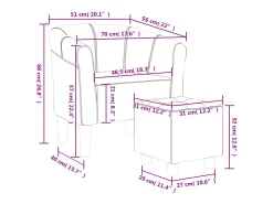 Poltrona|vidaxl Poltrona com apoio de pés tecido Castanho