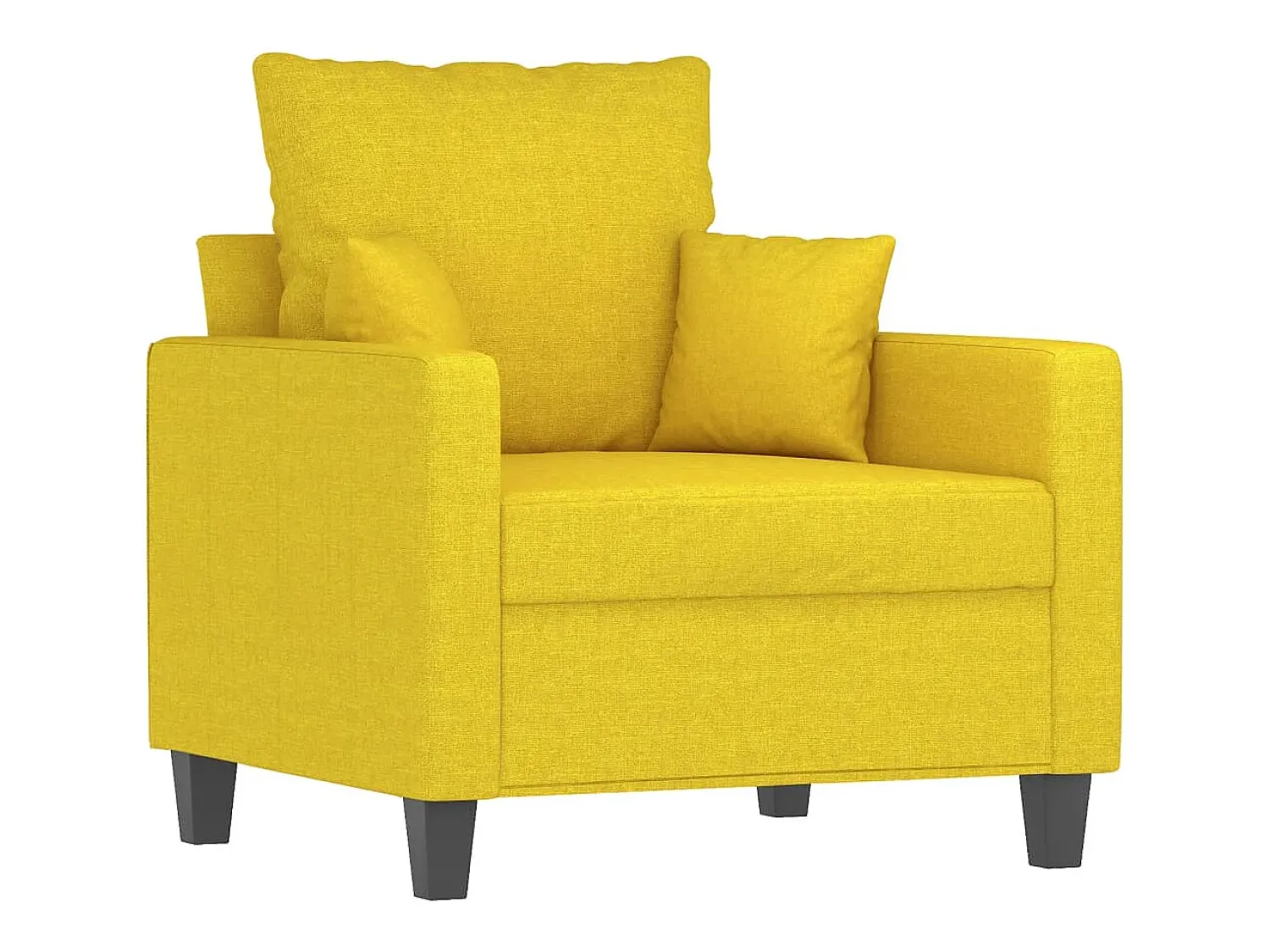 Best vidaxl Poltrona com apoio de pés 60 cm tecido -claro Amarelo