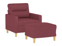 Online Poltrona com apoio de pés 60 cm tecido tinto PT113618 Vermelho