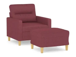Online Poltrona com apoio de pés 60 cm tecido tinto PT113618 Vermelho