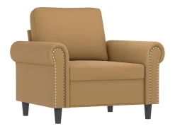 Poltrona* Poltrona com apoio de pés 60 cm veludo PT470048 Castanho