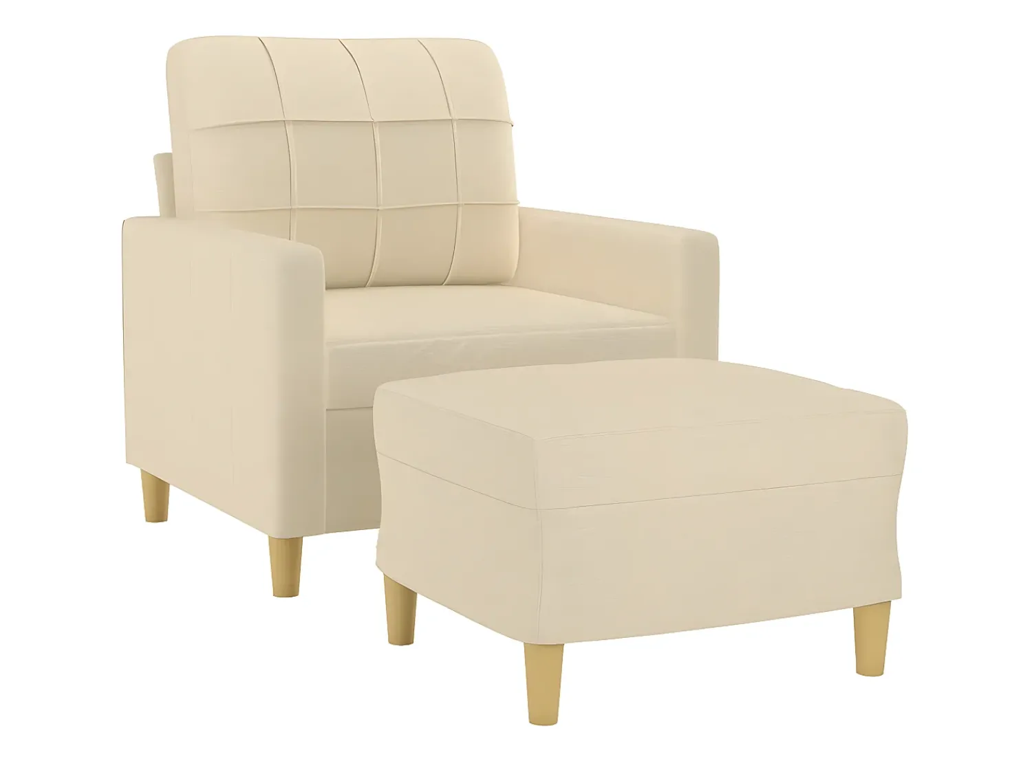 Poltrona* Poltrona com apoio de pés 60 cm tecido cor PT954410 Creme
