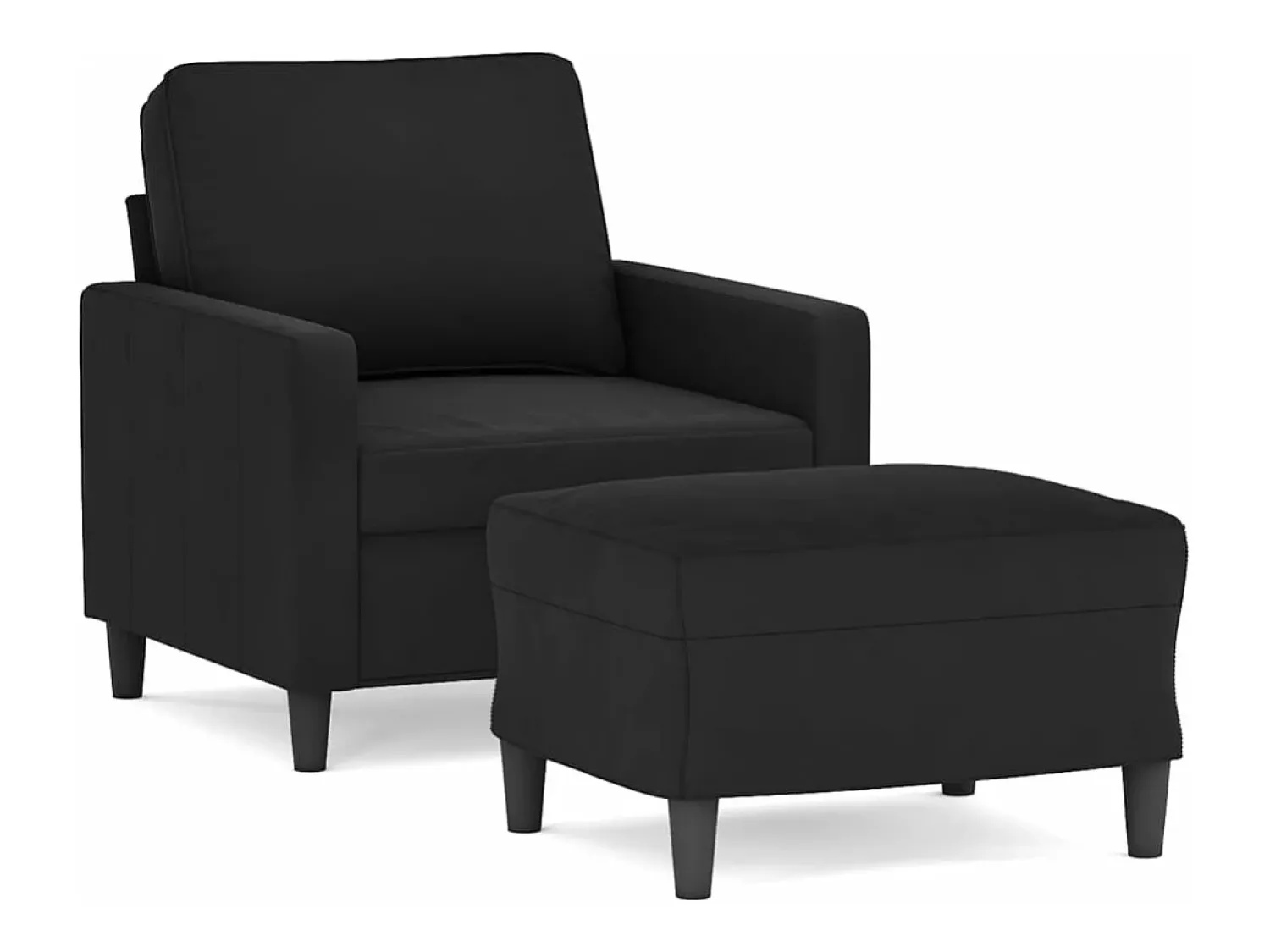 Poltrona* Poltrona com apoio de pés 60 cm veludo PT643127 Preto