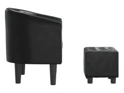Poltrona*vidaxl Poltrona com apoio de pés couro artificial Preto