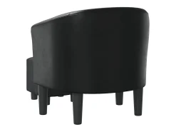 Poltrona*vidaxl Poltrona com apoio de pés couro artificial Preto