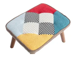 Poltrona*ModernLuxe Poltrona com apoio para os pés - com padrão patchwork colorido - Multicolor Multicor
