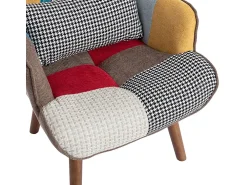 Poltrona*ModernLuxe Poltrona com apoio para os pés - com padrão patchwork colorido - Multicolor Multicor