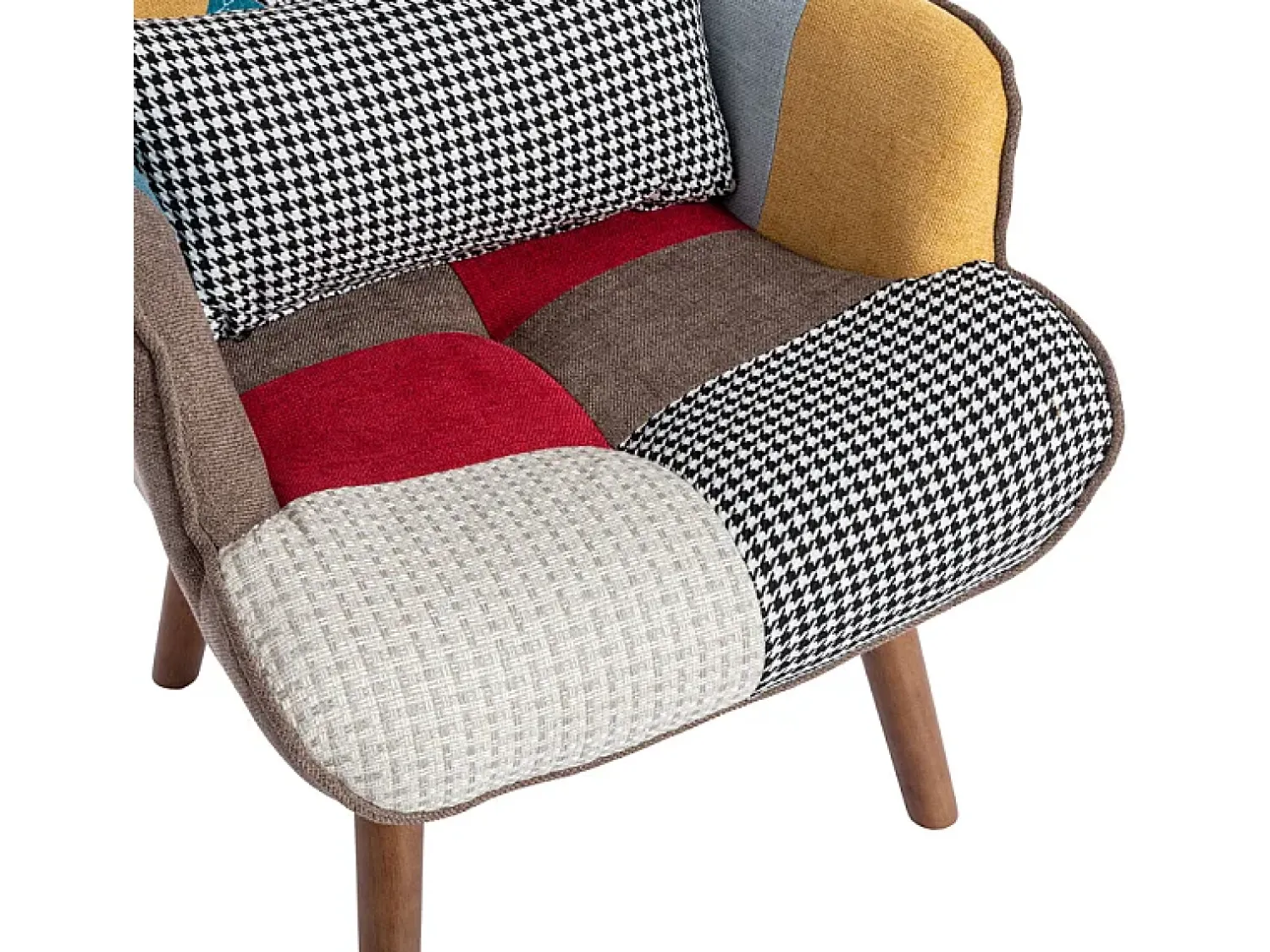 Poltrona*ModernLuxe Poltrona com apoio para os pés - com padrão patchwork colorido - Multicolor Multicor