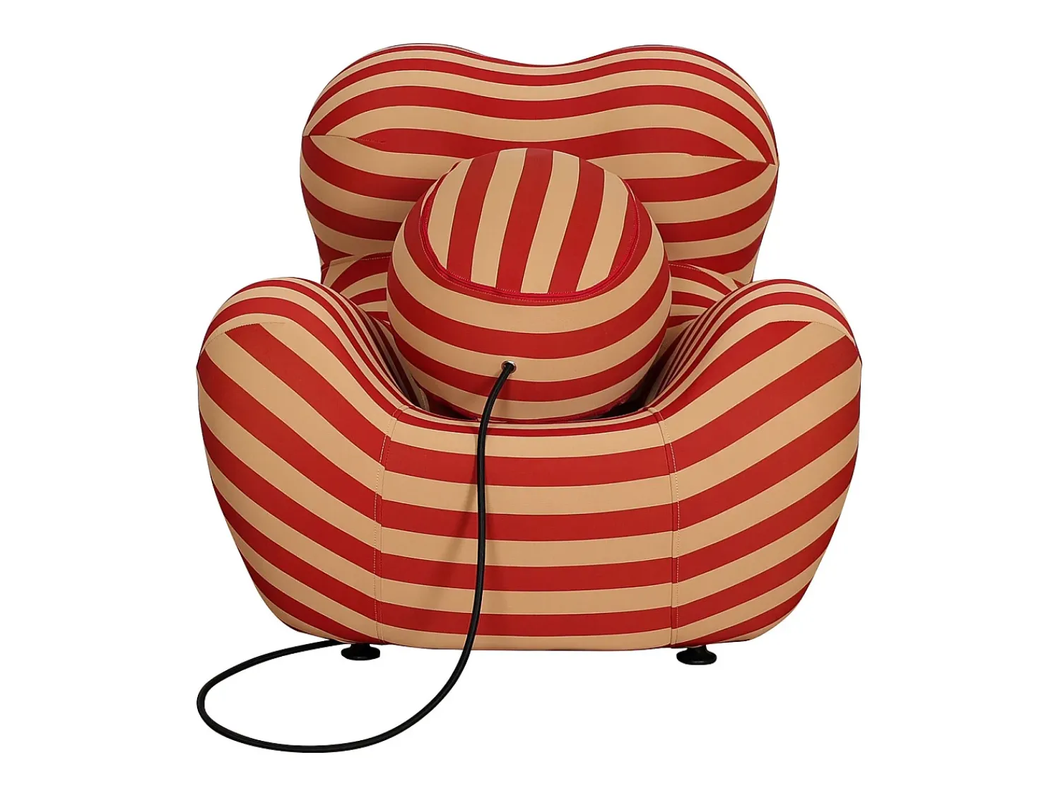 Poltrona* Poltrona com apoio para os pés bege vermelho nua n31-11 76x63x68 cm 32x32x32 cm Vermelho / Bege