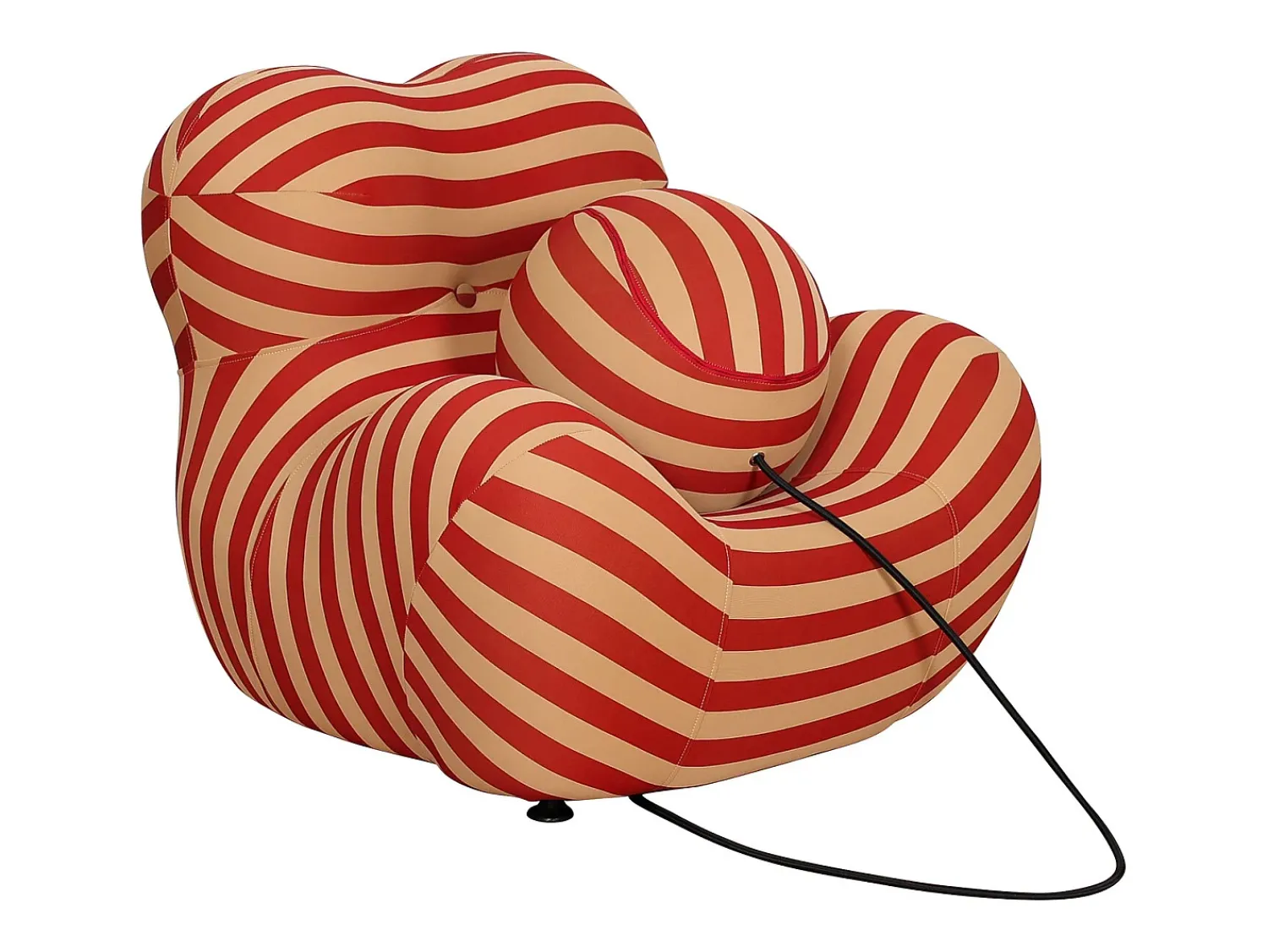 Poltrona* Poltrona com apoio para os pés bege vermelho nua n31-11 76x63x68 cm 32x32x32 cm Vermelho / Bege