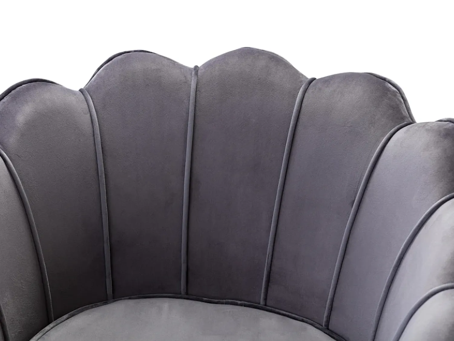 Poltrona*Vente-unique Poltrona concha em veludo antracite pés dourados DANDELION Cinza antracite