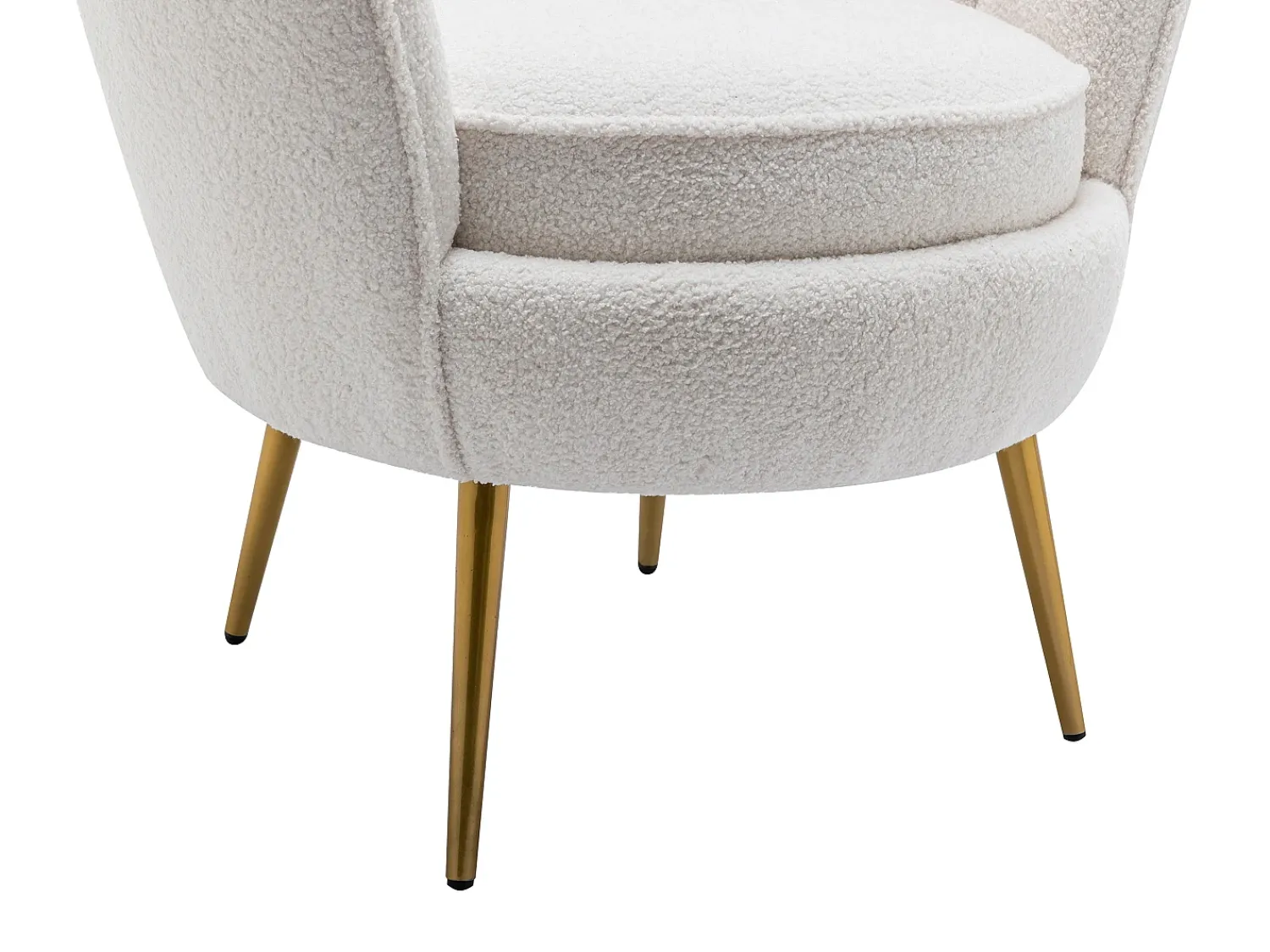 Poltrona|Vente-unique Poltrona concha tecido bouclé pés em metal LALEA Branco