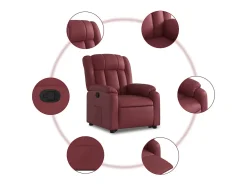 New Poltrona Confortável | Poltrona reclinável elevatória couro artificial tinto SHL301472 Vermelho