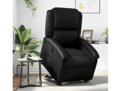 Poltrona* Poltrona Confortável | Poltrona reclinável elevatória elétrica couro artificial SHL611829 Preto