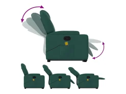 New Poltrona Confortável | Poltrona reclinável elevatória de massagens tecido verde-escuro SHL236187 Verde pinho