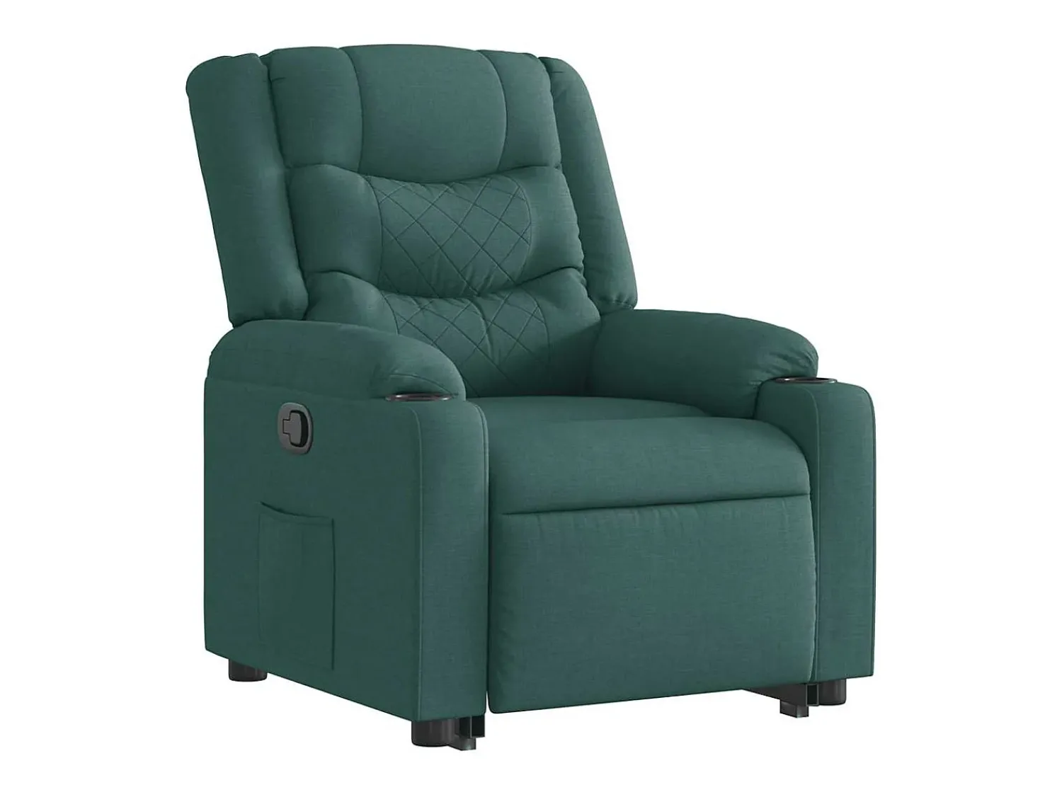 Poltrona Confortável | Poltrona reclinável elevatória tecido verde-escuro SHL702551^ Poltrona