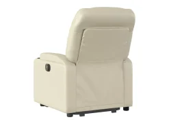 Best Poltrona Confortável | Poltrona reclinável elevatória couro artificial cor SHL878220 Creme