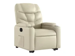 Best Poltrona Confortável | Poltrona reclinável elevatória couro artificial cor SHL878220 Creme