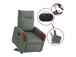 Poltrona* Poltrona Confortável | Poltrona reclinável elevatória tecido cinzento-escuro SHL757023 Cinza antracite