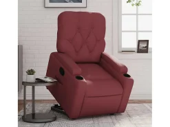 Poltrona* Poltrona Confortável | Poltrona reclinável elevatória couro artificial tinto SHL584279 Vermelho