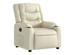 Poltrona| Poltrona Confortável | Poltrona reclinável elétrica couro artificial cor SHL5269 Creme