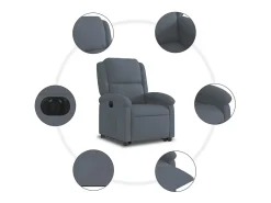 Poltrona* Poltrona Confortável | Poltrona reclinável elevatória elétrica veludo -escuro SHL456423 Cinzento