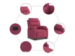 Poltrona| Poltrona Confortável | Poltrona reclinável elevatória elétrica veludo -tinto SHL329154 Vermelho