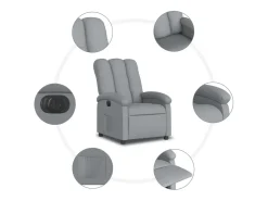 Poltrona* Poltrona Confortável | Poltrona reclinável elétrica tecido -claro SHL952307 Cinzento