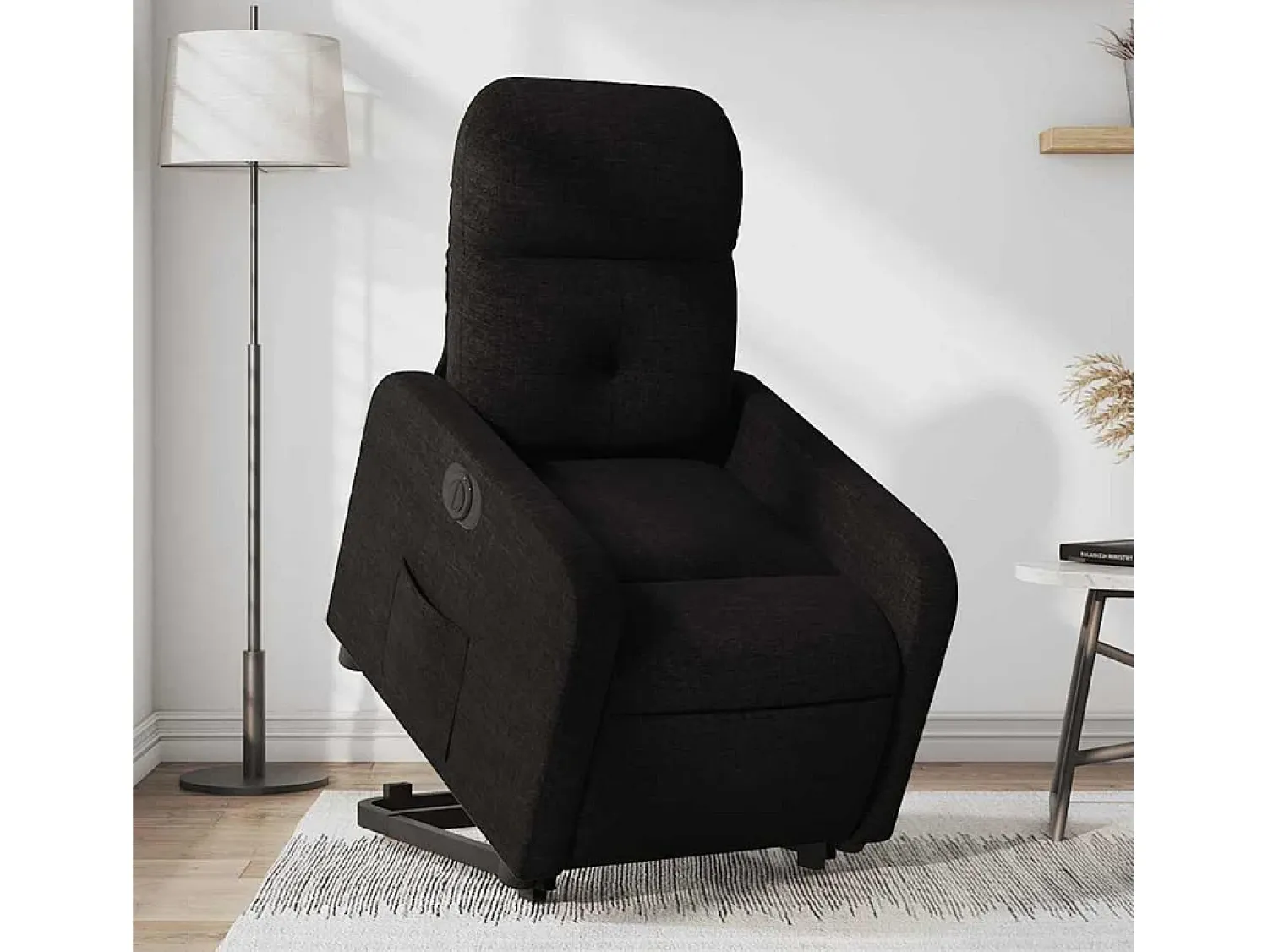 Poltrona| Poltrona Confortável | Poltrona reclinável elevatória elétrica tecido SHL173623 Preto