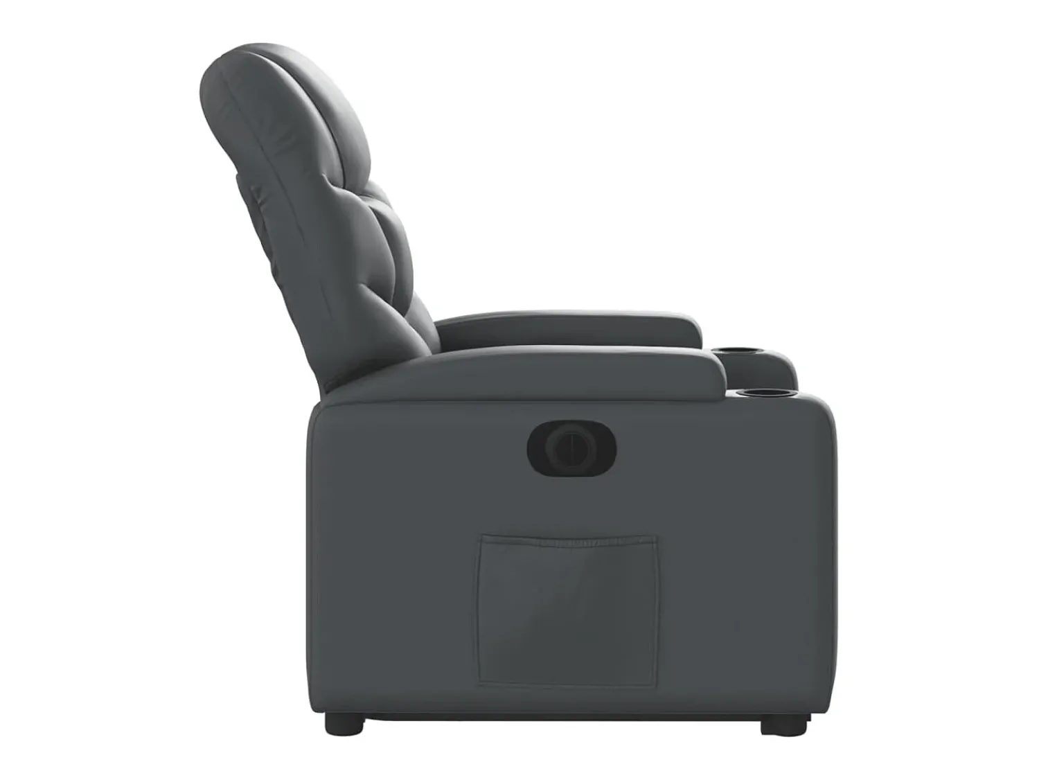 New Poltrona Confortável | Poltrona reclinável elevatória elétrica couro artif. SHL700351 Cinzento