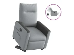 Poltrona Confortável | Poltrona reclinável elevatória elétrica tecido -claro SHL18302^ Poltrona