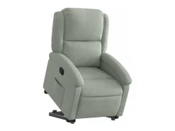 Clearance Poltrona Confortável | Poltrona reclinável elevatória veludo cinza-claro SHL49211 Cinzento