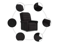 Discount Poltrona Confortável | Poltrona reclinável elevatória tecido SHL280335 Preto