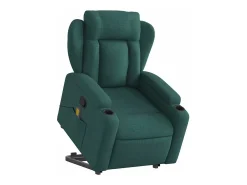 Poltrona* Poltrona Confortável | Poltrona reclinável elevatória de massagens tecido verde-escuro SHL919554 Verde pinho