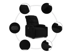 Clearance Poltrona Confortável | Poltrona reclinável elevatória tecido SHL307802 Preto