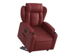 Poltrona| Poltrona Confortável | Poltrona reclinável elevatória couro artificial tinto SHL163297 Vermelho