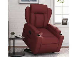 Poltrona| Poltrona Confortável | Poltrona reclinável elevatória couro artificial tinto SHL163297 Vermelho