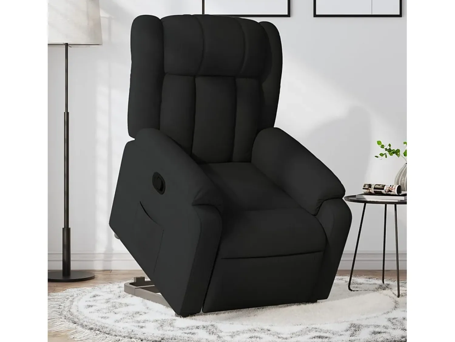 New Poltrona Confortável | Poltrona reclinável elevatória tecido SHL881526 Preto