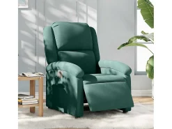 Sale Poltrona Confortável | Poltrona reclinável elétrica veludo verde-escuro SHL545363 Verde pinho