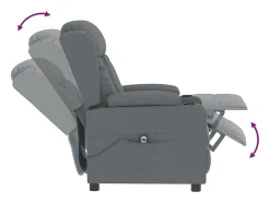 Poltrona| Poltrona Confortável | Poltrona reclinável elétrica couro artificial SHL303257 Cinzento